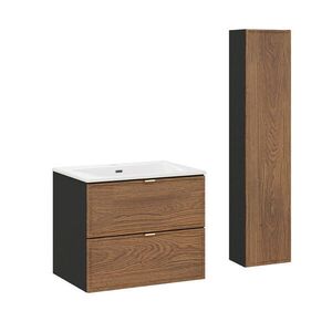 Petits-meubles KOUPELNOVÝ NÁBYTEK 60cm Elena 2er-Set Dřevo a černá obraz