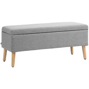 HOMCOM LAVIČKA S ÚLOŽNÝM PROSTOREM scandinavia polyester dřevo šedá obraz