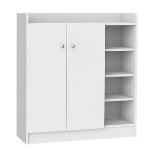 HOMCOM SKŘÍŇ NA BOTY se 4 přihrádkami, botník, komoda, univerzální skříň, dřevotřísková deska, bílá obraz