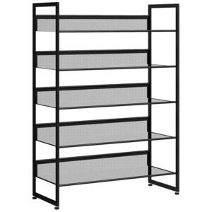 HOMCOM POLIČKA NA BOTY, pro max. 15 párů bot, ocel, 72 x 30 x 102 cm, černá obraz