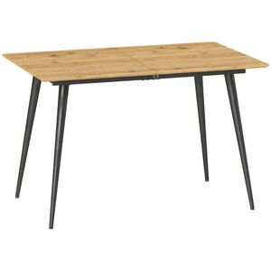 HOMCOM ROZKLÁDACÍ JÍDELNÍ STŮL 120/160 x 75 cm Kuchyňský stůl pro 6–8 osob Ocel, přírodní obraz