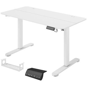 Vinsetto VÝŠKOVĚ nastavitelný stůl 140 x 70 cm Elektrický počítačový stůl s háčky obraz