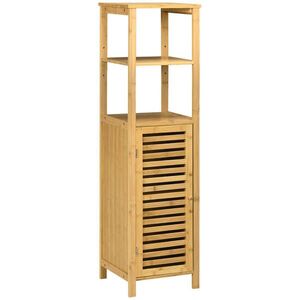 Kleankin KOUZELNÍ SKŘÍŇKA do koupelny s nastavitelnou výškou, cca 33 x 30 x 120 cm, přírodní dřevo obraz