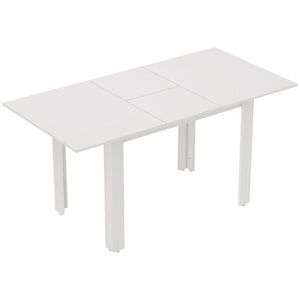 HOMCOM ROZTAŽITELNÝ JÍDELNÍ STŮL 120–160 x 80 cm Kuchyňský stůl pro 4–6 osob, lesklá bílá obraz