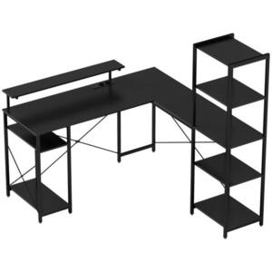 HOMCOM PSACÍ STŮL, počítačový stůl ve tvaru L 137 x 140 x 139, 5 cm Rohový psací stůl obraz