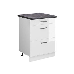 Vicco SPODNÍ SKŘÍŇKA KUCHYŇSKÉ LINKY R-Line Bílá vysoký lesk 60 cm se zásuvkami, PD Antracit obraz