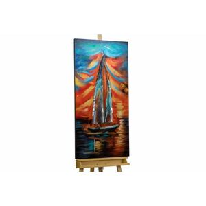 KUNSTLOFT KOVOVÝ OBRAZ ČERVENÉ MRAKY, 60/120 CM obraz