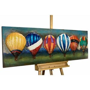 KUNSTLOFT KOVOVÝ OBRAZ BAREVNÝ LET, 144/44 CM obraz