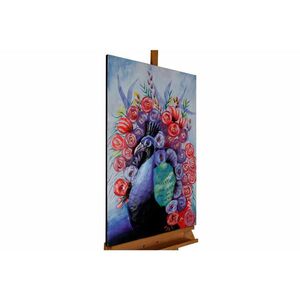 KUNSTLOFT KOVOVÝ OBRAZ PAVÍ MAJESTÁT, 90/60 CM obraz