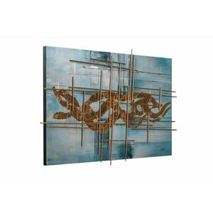 KUNSTLOFT RUČNĚ MALOVANÝ AKRYLOVÝ OBRAZ MODRÝ/ZLATÝ, 120/80 CM obraz