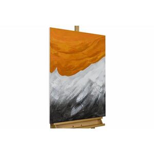 KUNSTLOFT RUČNĚ MALOVANÝ AKRYLOVÝ OBRAZ ŠEDÝ/ORANŽOVÝ, 60/90 CM obraz