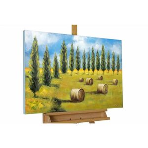 KUNSTLOFT RUČNĚ MALOVANÝ AKRYLOVÝ OBRAZ ZELENÝ/BÉŽOVÝ, 90/60 CM obraz