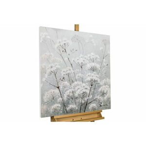 KUNSTLOFT RUČNĚ MALOVANÝ AKRYLOVÝ OBRAZ BÍLÝ/ŠEDÝ, 80/80 CM obraz