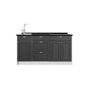 Vicco KUCHYŇSKÝ BLOK Fame-Line, Anthrazit-Gold Landhaus, 150 cm, PD Antracit obraz