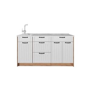 Vicco KUCHYŇSKÝ BLOK Fame-Line, Bílý venkovský dům/Zlatý mocný dub, 150 cm, PD Mramor obraz
