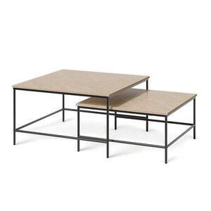 Vicco STOLEČEK KÁVOVÝ STOLÍK Ramio, Dub/Černá, 80 x 80 cm 2 části obraz