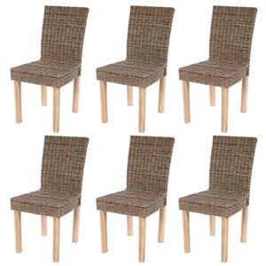 MCW JÍDELNÍ ŽIDLE Hnědá, sada 6 kusů obraz
