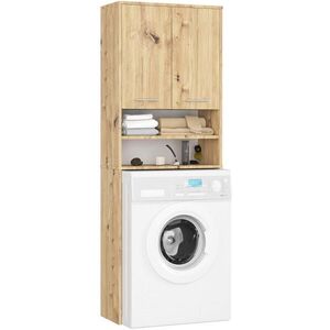 RAUMHIRSCH FURNITURE SKŘÍŇ NA PRAČKU se dvěma dvířky, 64 × 30 × 180 cm Aristan dub obraz