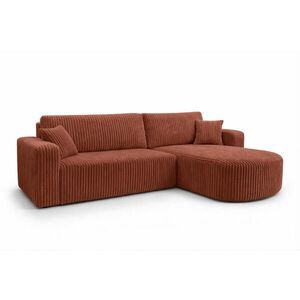 Kaiser Möbel ROHOVÁ SEDAČKA s funkcí spaní, manšestrová tkanina Tilia, Měděná, Pravá strana, ROUND ONE XL obraz
