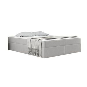 Kaiser Möbel KONTINENTÁLNÍ POSTEL s úložným prostorem, matrací a topperem Ruben Světle šedá 200x200 cm H2-Pocket obraz