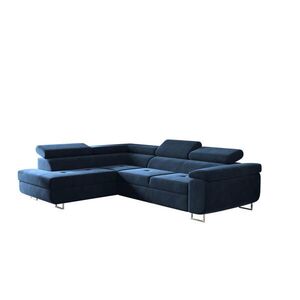 Kaiser Möbel ROHOVÁ SEDAČKA s funkcí spaní a úložným prostorem ATOM Tmavě modrá Levá strana obraz