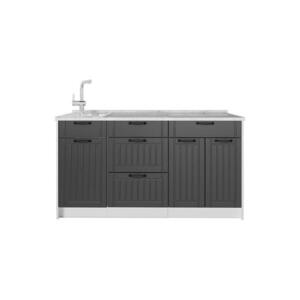 Vicco KUCHYŇSKÝ BLOK Fame-Line, Tmavě šedá/Bílá, 150 cm, PD Mramor obraz