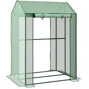 Modfu SKLENÍK z oceli 100x80x150 cm zelený se 2 dveřmi, 2 oddíly a PE fólií odolnou proti UV obraz