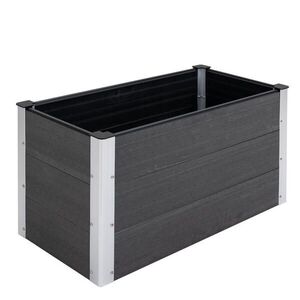 Modfu VYVÝŠENÝ záhon z WPC a hliníku 100x50x55, 5 cm šedý bez dna pro snadnou údržbu obraz