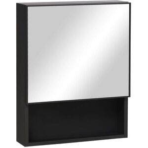 Modfu KOUPELNOVÁ zrcadlová skříňka z nerezové oceli 46x13, 5x58 cm černá s nástěnnou montáží a vnitřními policemi obraz