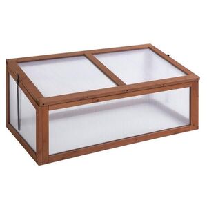Modfu MINI skleník ze dřeva 100x65x40 cm hnědý s výklopným víkem a polykarbonátovou deskou obraz