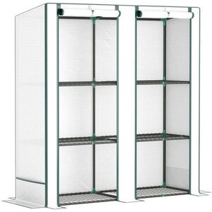 Modfu FÓLIOVNÍK z oceli 144x48x152/142 cm bílý se 3 policemi a 2 rolovacími dveřmi obraz
