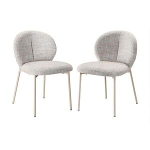 Calicosy SADA 2 židlí z melírované béžové látky, šířka 60 cm - AMBRE obraz