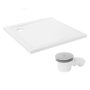 LuxeBath SPRCHOVÁ VANUŠKA 90x90 cm, hranatá, bílá, se sifonovou sadou obraz