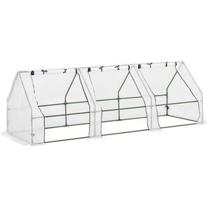 Modfu FÓLIOVNÍK z oceli 270x90x90 cm bílý s rolovacími okny a PE fólií odolnou vůči UV obraz