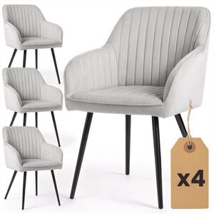 RAUMHIRSCH FURNITURE ČALOUNĚNÁ ŽIDLE, sada 4 ks, kovové nohy šedé, černé 54, 5/82/58 obraz