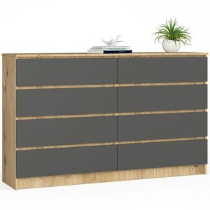 RAUMHIRSCH FURNITURE KOMODA dub Artisan, grafitově šedá 99/160/40 obraz