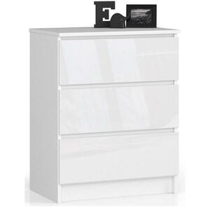RAUMHIRSCH FURNITURE KOMODA Bílá, bílá lesklá 77/60/40 obraz