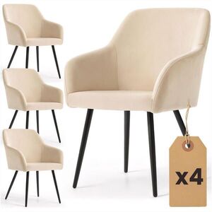 RAUMHIRSCH FURNITURE ČALOUNĚNÁ ŽIDLE, sada 4 ks, kovové nohy, béžová, černá 54, 5/83/58 obraz
