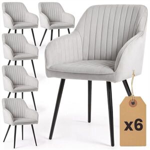 RAUMHIRSCH FURNITURE ČALOUNĚNÁ ŽIDLE, sada 6 ks, kovové nohy šedé, černé 54, 5/82/58 obraz