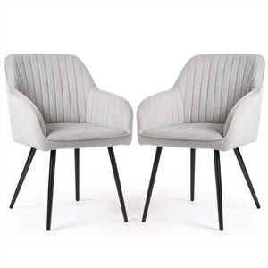 RAUMHIRSCH FURNITURE ČALOUNĚNÁ ŽIDLE, sada 2 ks, kovové nohy šedé 54, 5/82/58 obraz