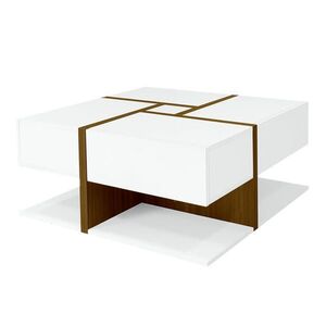FLIEKS KONFERENČNÍSTOLEK 78x78cm Lesklý Bílý 4 Zásuvky obraz