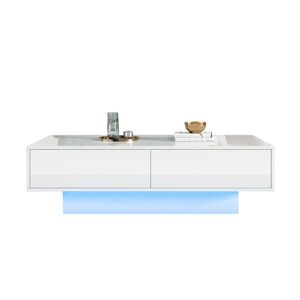 FLIEKS KONFERENČNÍSTOLEK 115x55cm Bílý LED 2 Zásuvky obraz