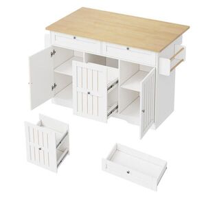 STILVORA KUCHYŇSKÝ VOZÍK bílý s výklopnou pracovní deskou a zásuvkami, 120×45(70)×92 cm obraz