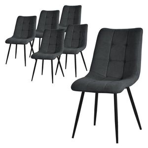 ML-DESIGN SADA 6 JEDÁLENSKÝCH ŽIDLÍ, antracitový potah obraz