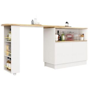 OKWISH BAROVÁ skříňka 90/45/100 cm bílá z MDF s otočným designem 360° a skleněnými dveřmi obraz