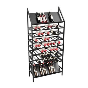 Metalo Pro KOVOVÝ STOJAN NA VÍNO Burgundy na 90 lahví černá 170/80/30 cm obraz