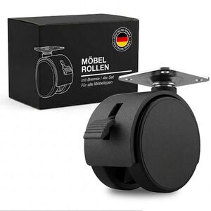 K-Möbel NÁBYTKOVÁ KOLEČKA 40 mm, sada 4 kusů s brzdou obraz
