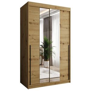 Home Collective SKŘÍŇ S POSUVNÝMI DVEŘMI se zrcadlem, šířka 120 cm, Artisan s černým úchytem obraz