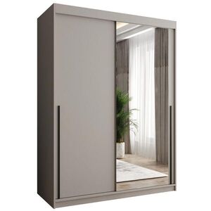 Home Collective SKŘÍŇ S POSUVNÝMI DVEŘMI se zrcadlem, šířka 150 cm, kašmírová s černým úchytem obraz