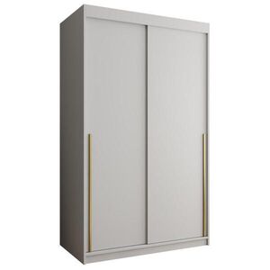 Home Collective ŠATNÍ SKŘÍŇ S POSUVNÝMI DVEŘMI 120 cm šířka, bílá se zlatým úchytem obraz